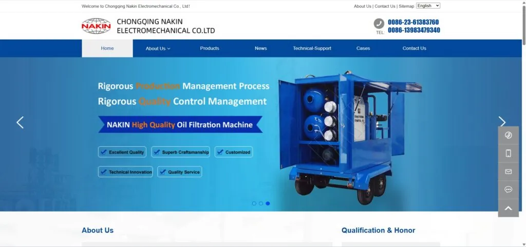 Chongqing Nakin waste oil recycling equipment manufacturer website
