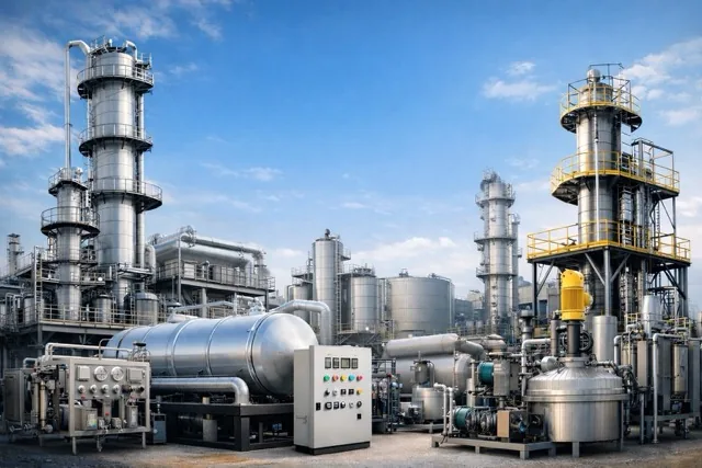 Waste Oil to Diesel Distillation Equipment in an Industrial Plant Waste oil to diesel distillation equipment in an industrial plant