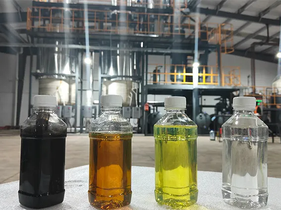 Product finishing system after waste oil distillation
