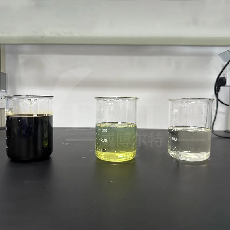 Re-refined base oil samples recovered from used engine oil