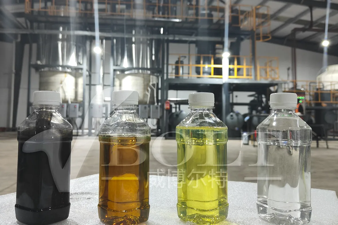 Used lubricating oil re-refining unit with vacuum distillation