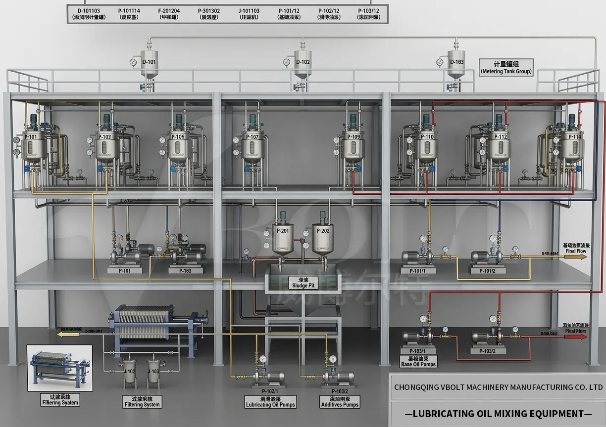 Lubricating oil blending production line overview