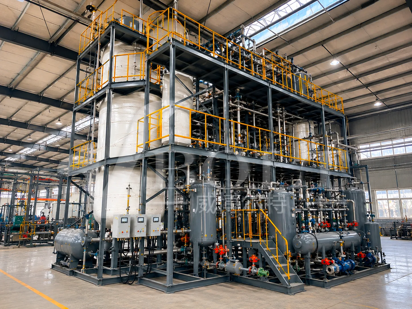 Modular used lubricating oil distillation refinery equipment