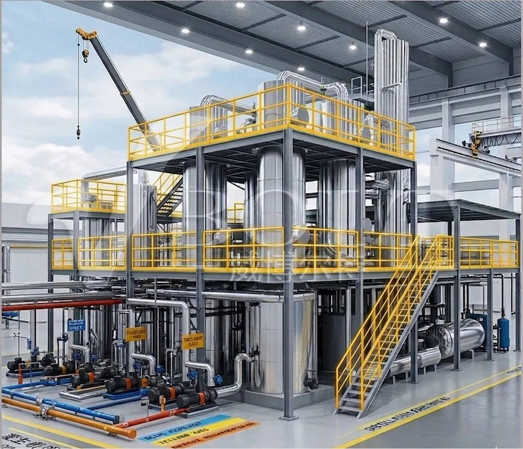 Vacuum distillation equipment for used oil base oil recovery