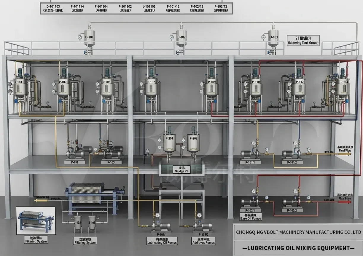 Lubricating oil blending production line overview