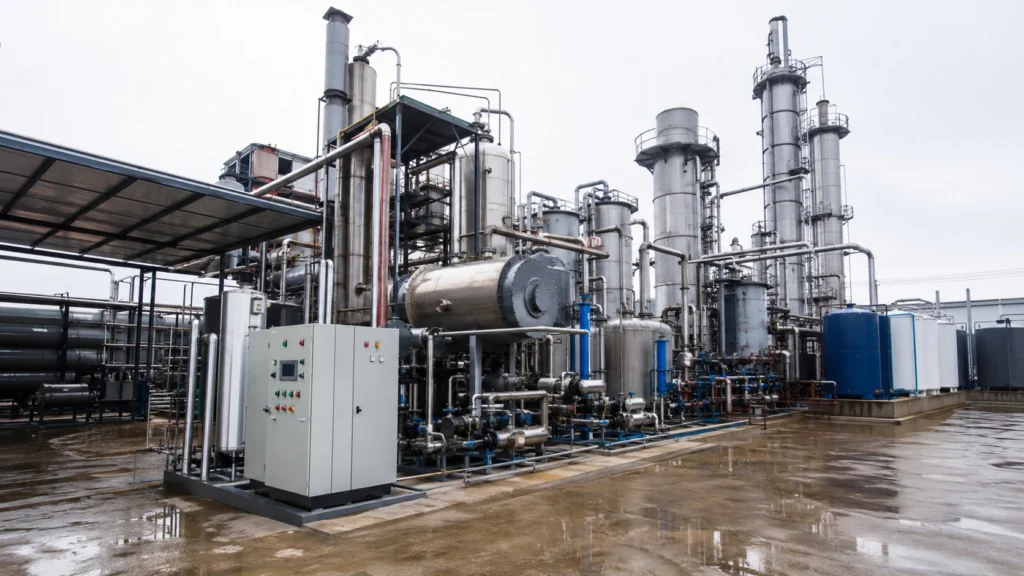 Continuous waste oil distillation plant operation